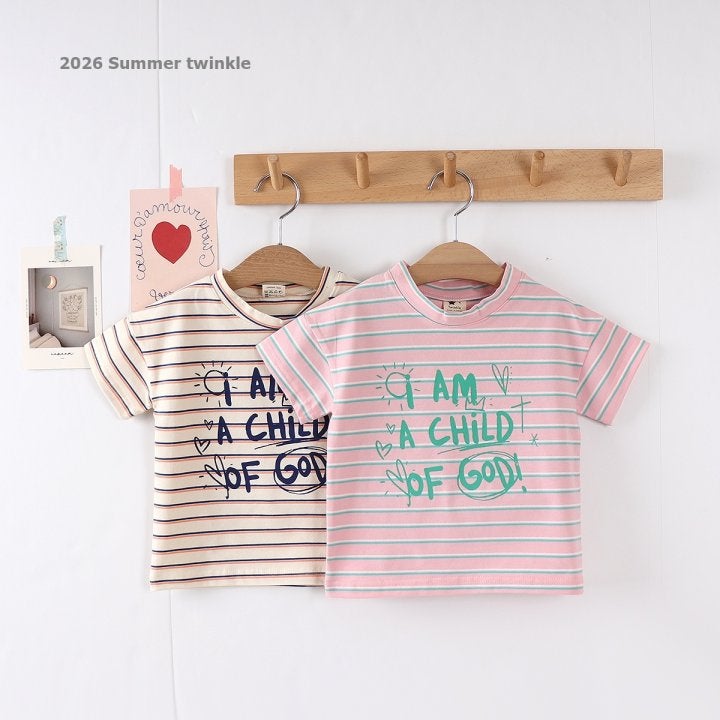 Twinkle - Korean Children Fashion - #kidsshorts - Striped Child Sketch Tee - 2