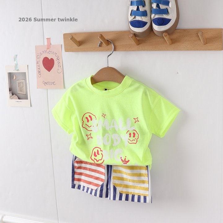 Twinkle - Korean Children Fashion - #kidsshorts - Neon Smile Tee