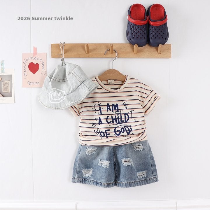 Twinkle - Korean Children Fashion - #kidsstore - Striped Child Sketch Tee - 4