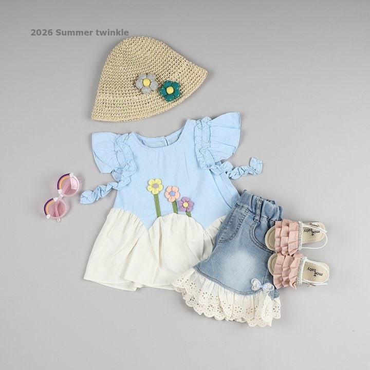 Twinkle - Korean Children Fashion - #minifashionista - Three Flower Long Tee