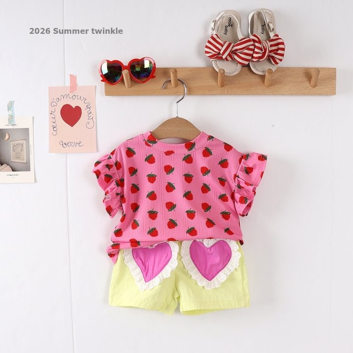 Twinkle - Korean Children Fashion - #minifashionista - Strawberry Frill Tee - 6