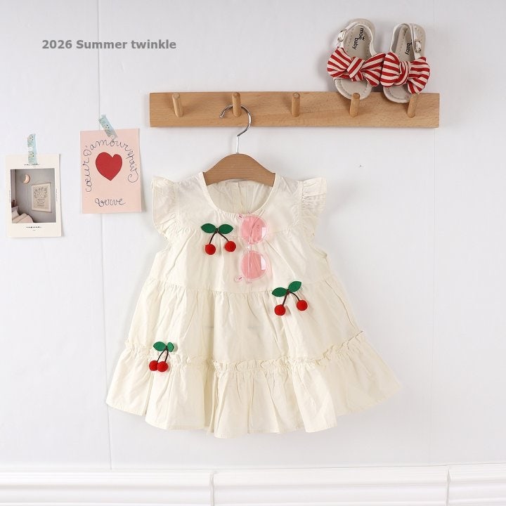 Twinkle - Korean Children Fashion - #prettylittlegirls - Cherry Tiered One-piece
