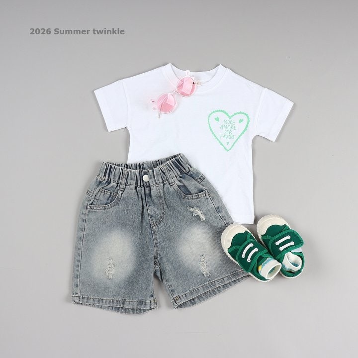 Twinkle - Korean Children Fashion - #prettylittlegirls - 5-Length Vintage Denim Shorts - 12