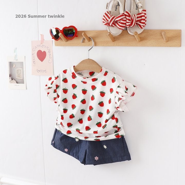 Twinkle - Korean Children Fashion - #prettylittlegirls - Strawberry Frill Tee - 7