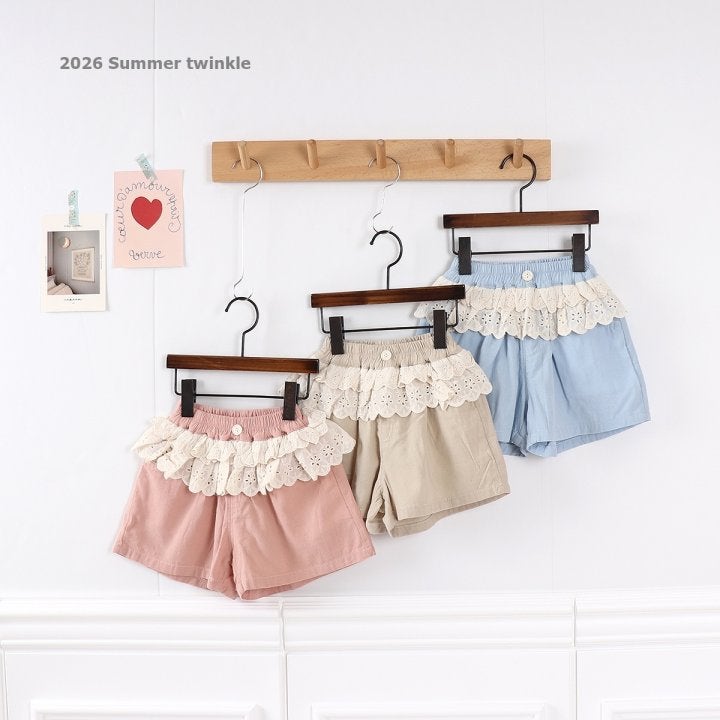 Twinkle - Korean Children Fashion - #stylishchildhood - Lace Cotton Shorts