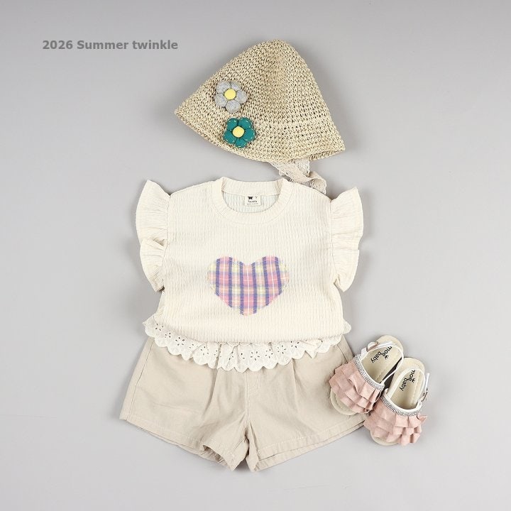 Twinkle - Korean Children Fashion - #todddlerfashion - Berry Frill Heart Tee - 6