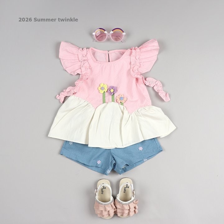 Twinkle - Korean Children Fashion - #todddlerfashion - Three Flower Long Tee - 4
