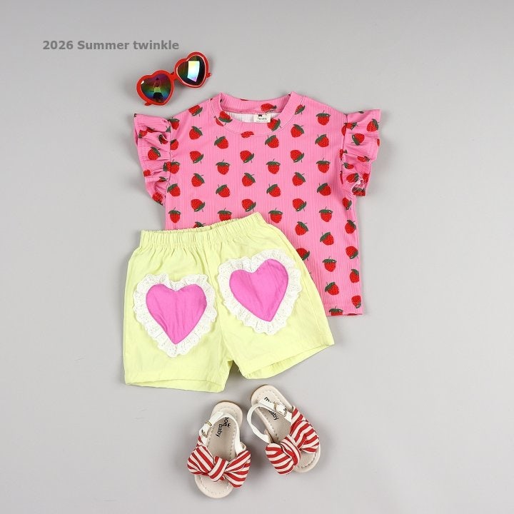 Twinkle - Korean Children Fashion - #toddlerclothing - Strawberry Frill Tee - 9