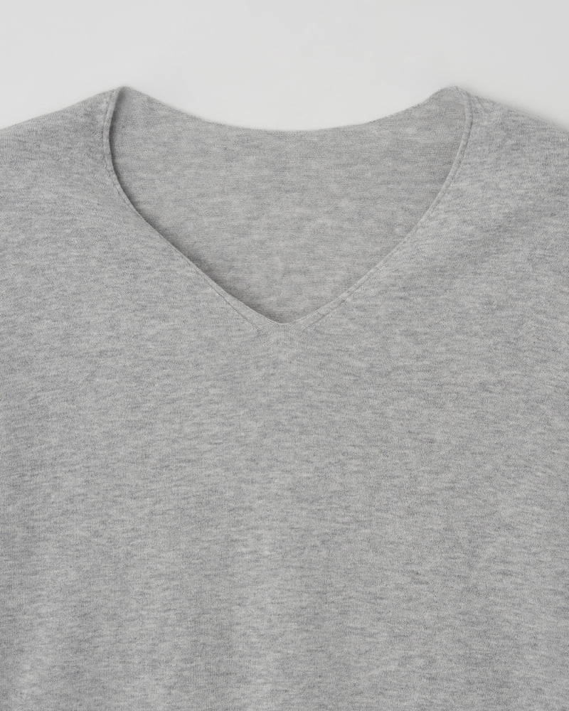 Understanding - Korean Women Fashion - #momslook - Cotton V-Neck Knit - 10