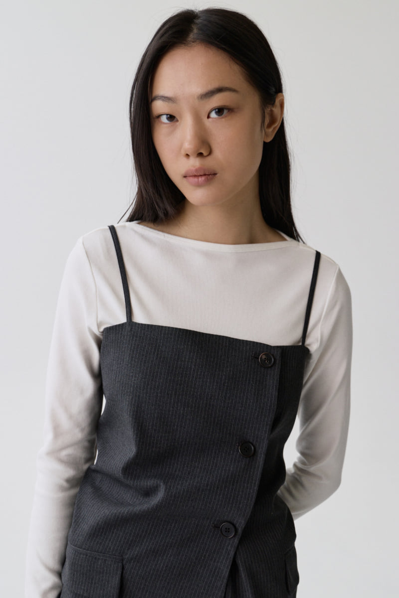 Understanding - Korean Women Fashion - #momslook - Pinstripe Bustier - 6