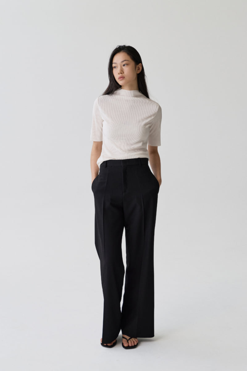 Understanding - Korean Women Fashion - #momslook - Sleeve Slit Pleats Tee - 7