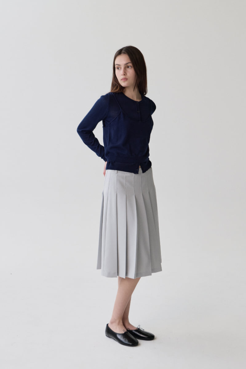 Understanding - Korean Women Fashion - #momslook - Round Knit Cardigan (Sleeveless Set) - 7