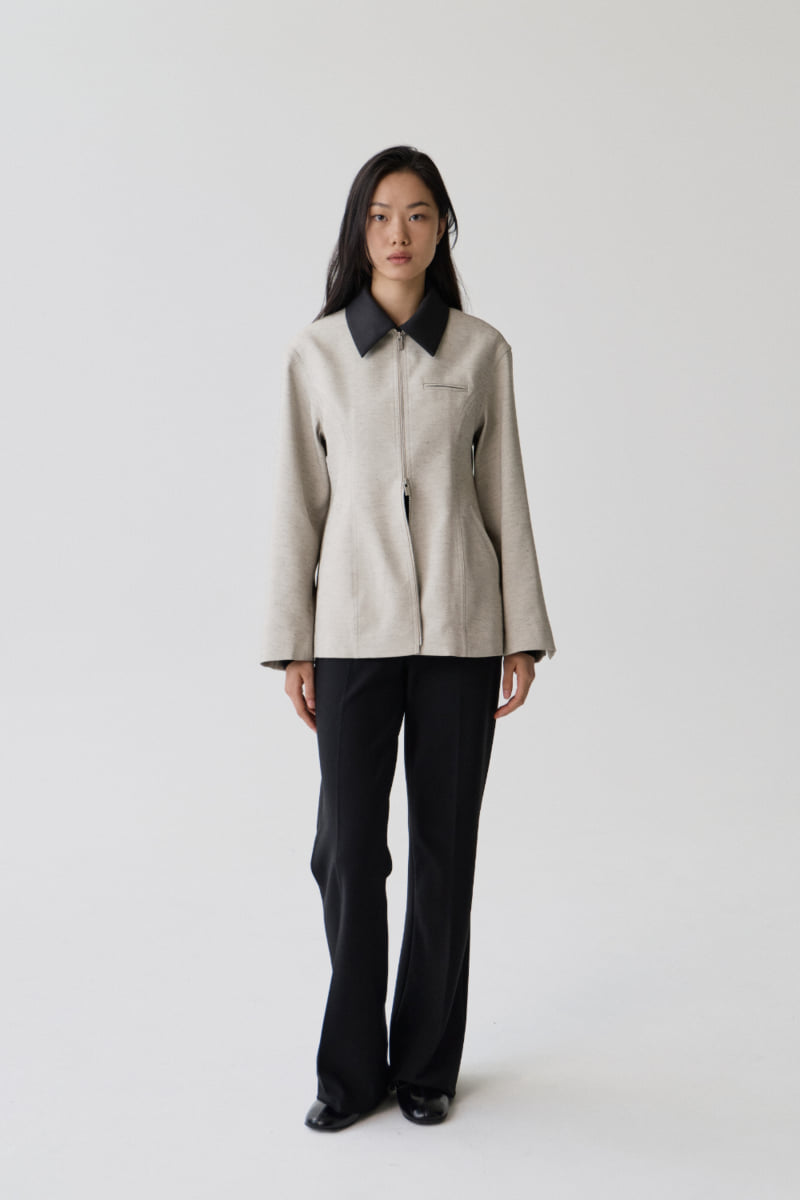Understanding - Korean Women Fashion - #momslook - Contrast Collar Jumper - 2