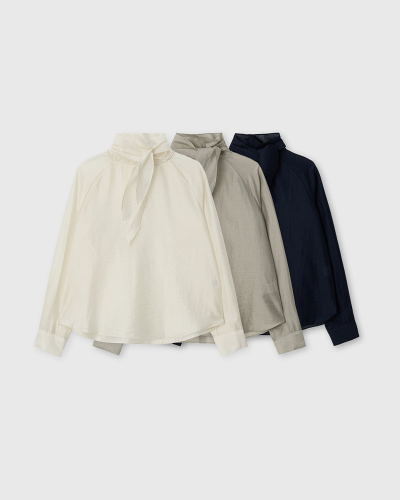 Understanding - Korean Women Fashion - #momslook - Tencel Scarf Blouse
