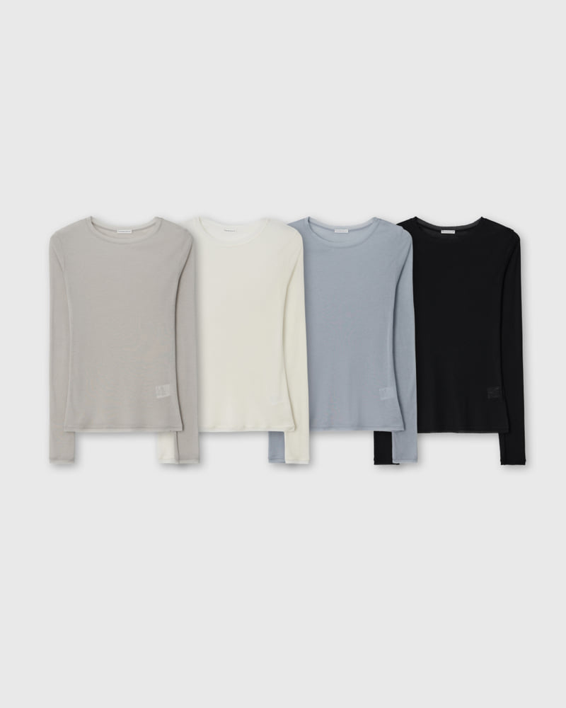 Understanding - Korean Women Fashion - #momslook - Pastel Raw Edge Tee
