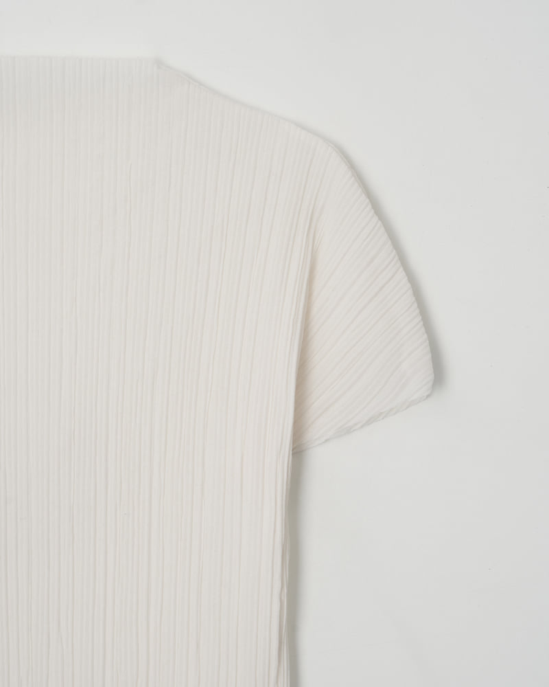 Understanding - Korean Women Fashion - #momslook - Fork Pleats Short Sleeve Tee - 11