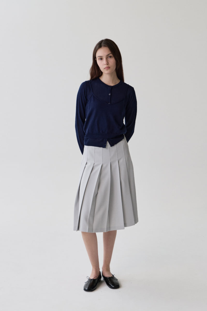 Understanding - Korean Women Fashion - #pursuepretty - Slit Pleats Skirt - 2