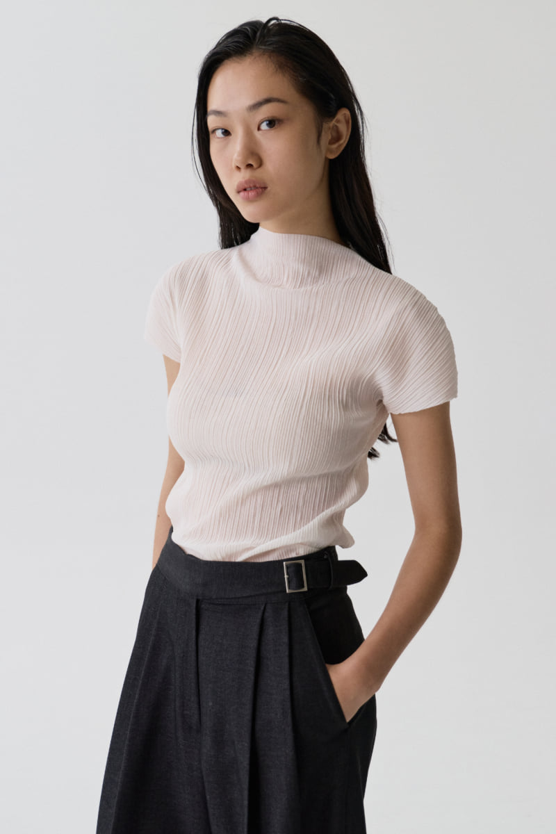 Understanding - Korean Women Fashion - #restrostyle - Fork Pleats Short Sleeve Tee - 6