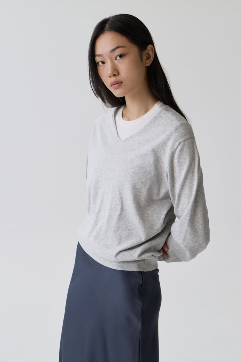 Understanding - Korean Women Fashion - #shopsmall - Cotton V-Neck Knit - 5