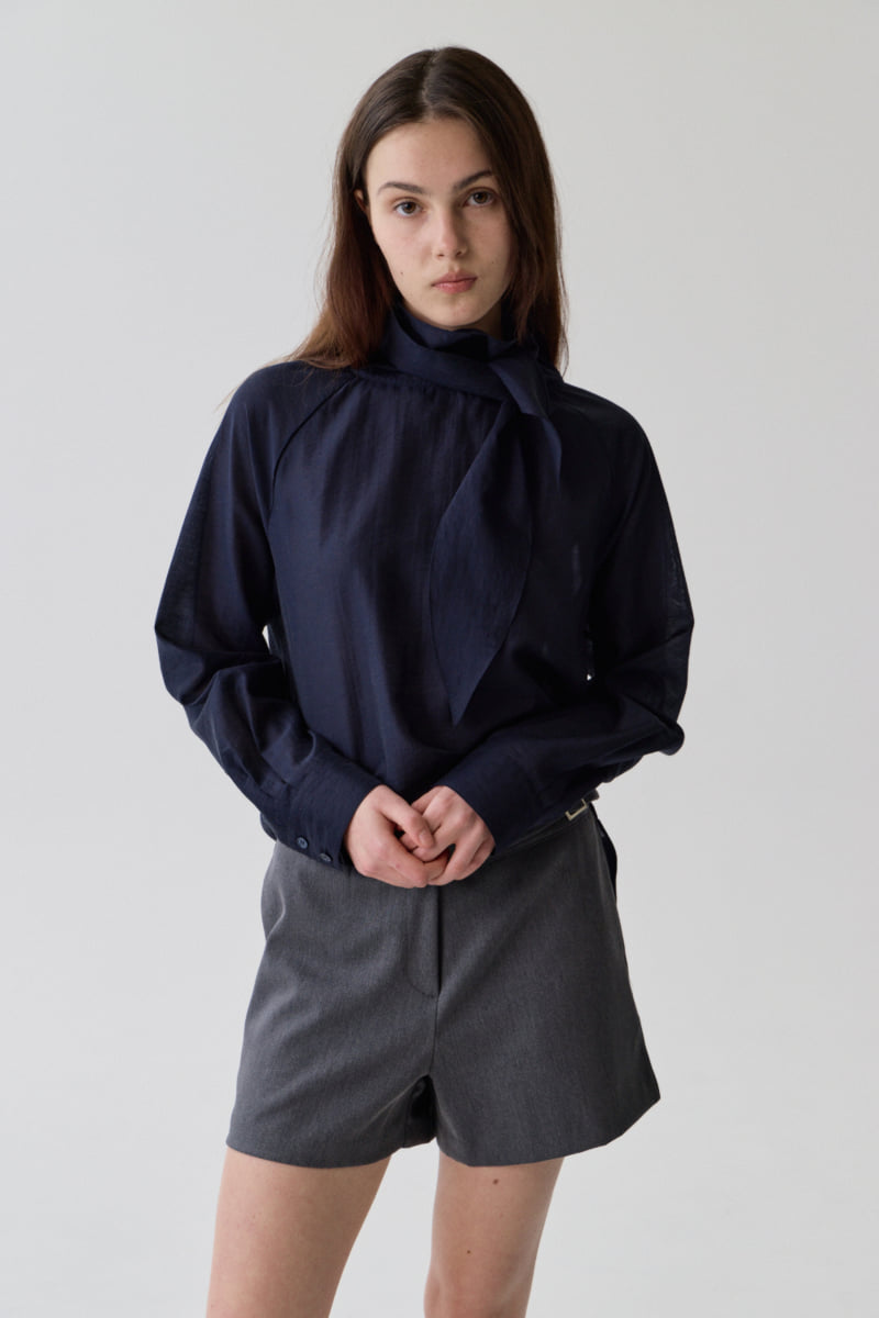 Understanding - Korean Women Fashion - #vintageinspired - Tencel Scarf Blouse - 5