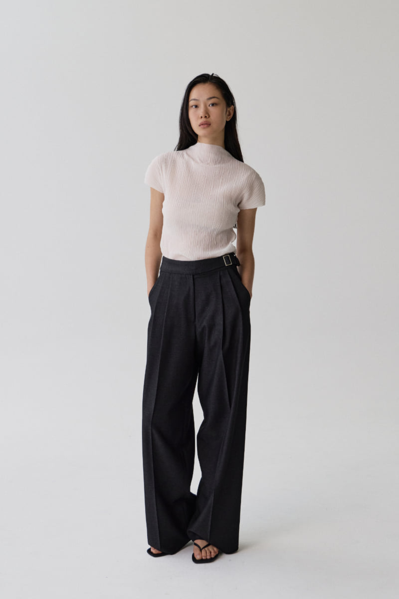 Understanding - Korean Women Fashion - #vintageinspired - Fork Pleats Short Sleeve Tee - 3