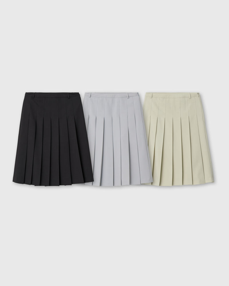 Understanding - Korean Women Fashion - #vintagekidsstyle - Slit Pleats Skirt