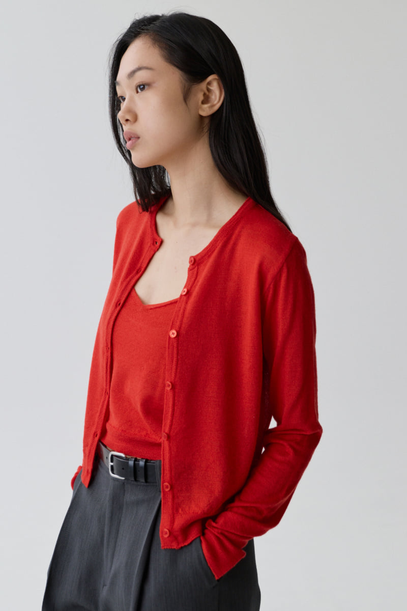Understanding - Korean Women Fashion - #momslook - Round Knit Cardigan (Sleeveless Set) - 4