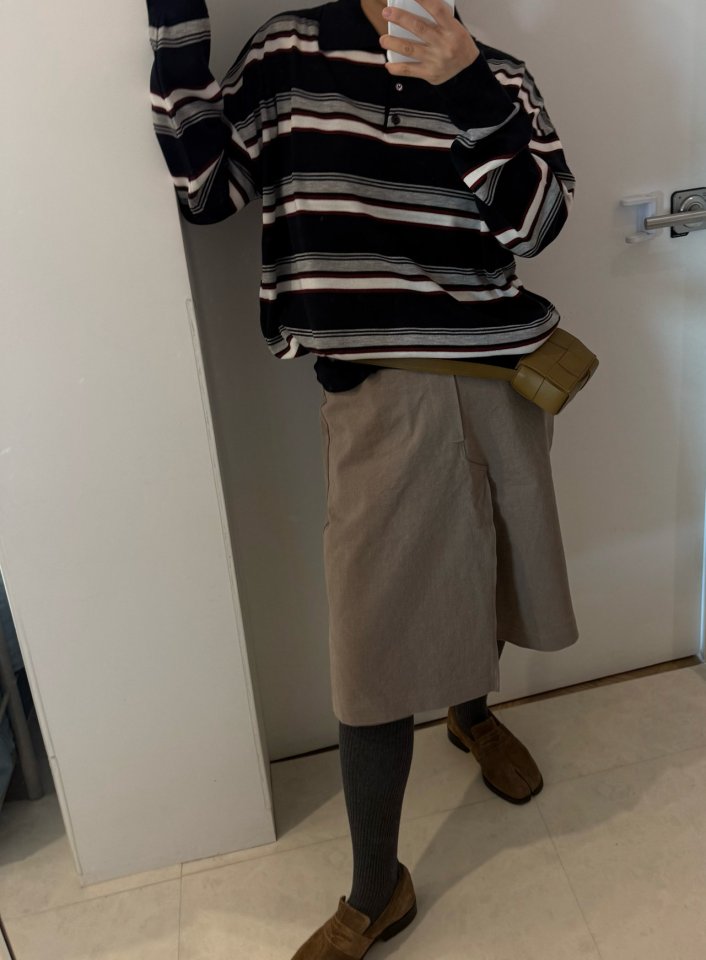 Uoov - Korean Women Fashion - #momslook - Now Stripe Collar Knit - 12