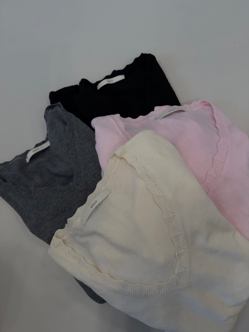 Uoov - Korean Women Fashion - #momslook - Pra V Knit