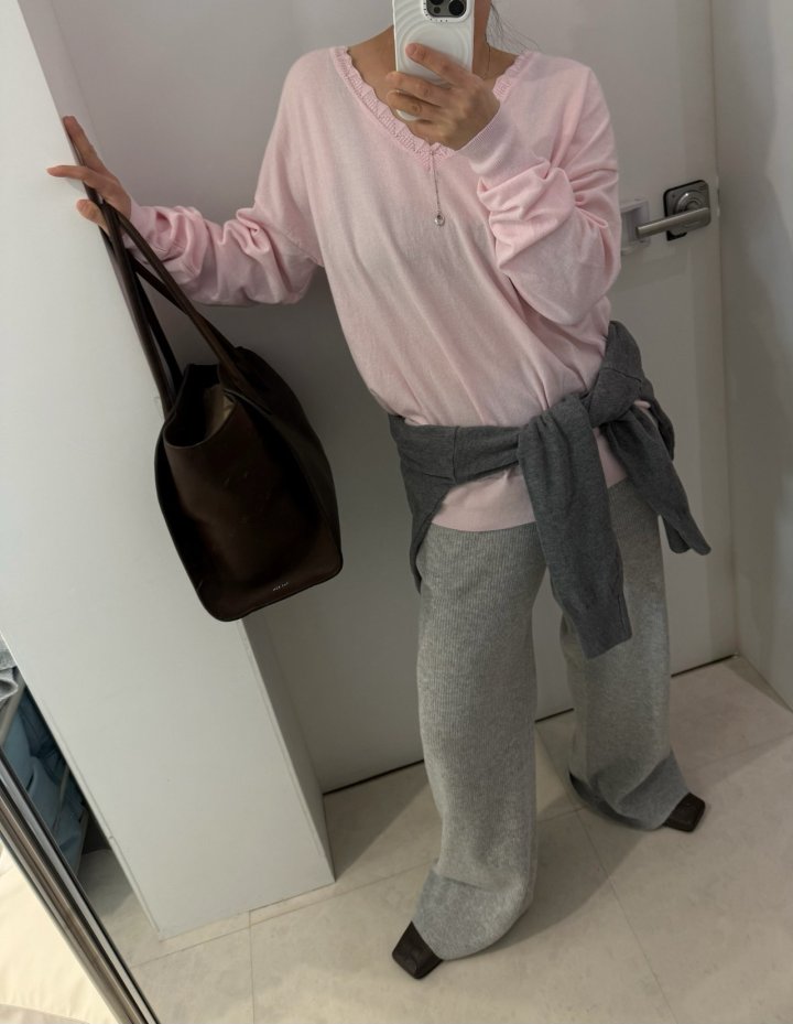 Uoov - Korean Women Fashion - #momslook - Pra V Knit - 10