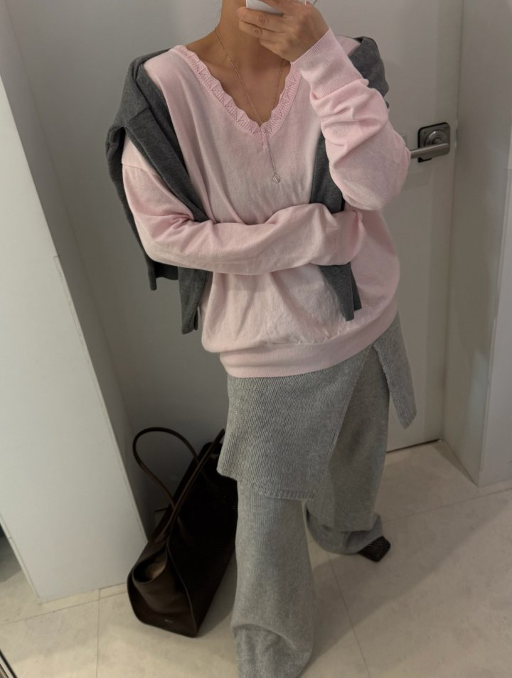 Uoov - Korean Women Fashion - #momslook - Pra V Knit - 11