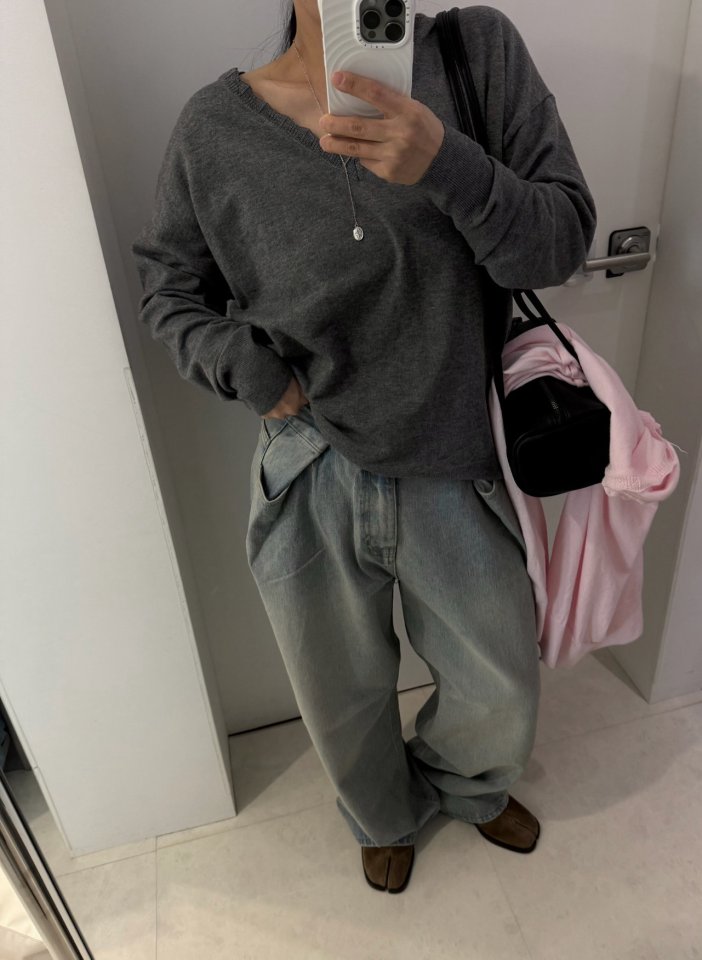 Uoov - Korean Women Fashion - #momslook - Pra V Knit - 7