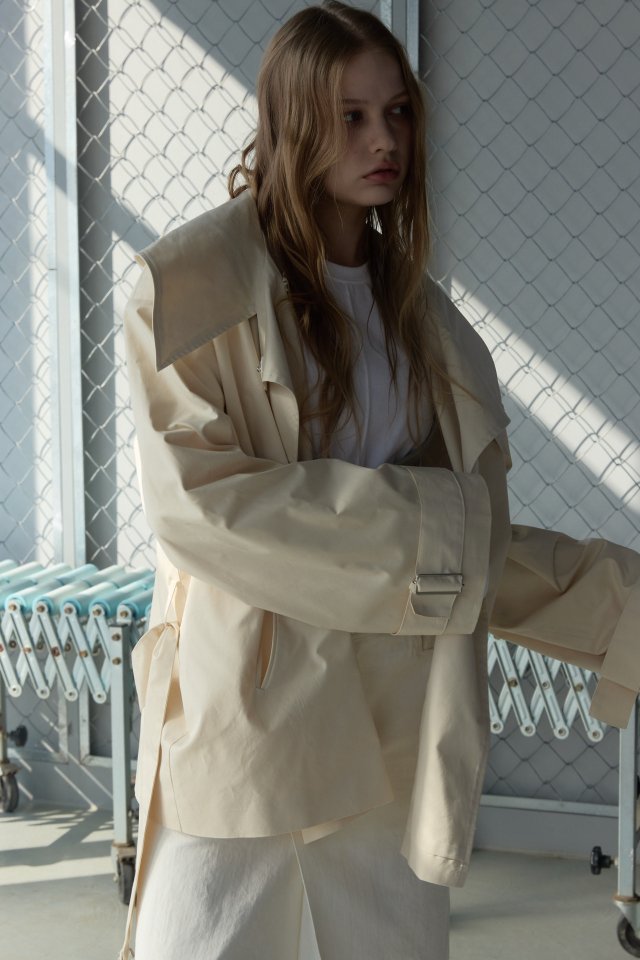 Uoov - Korean Women Fashion - #momslook - Bold Collar Trench Jacket - 6