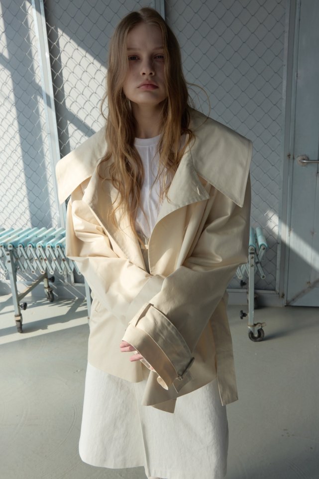 Uoov - Korean Women Fashion - #momslook - Bold Collar Trench Jacket - 7