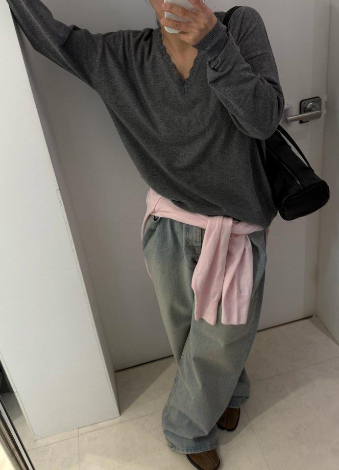 Uoov - Korean Women Fashion - #momslook - Pra V Knit - 4