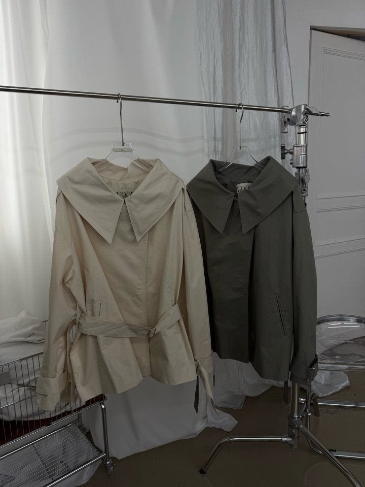 Uoov - Korean Women Fashion - #womensfashion - Bold Collar Trench Jacket