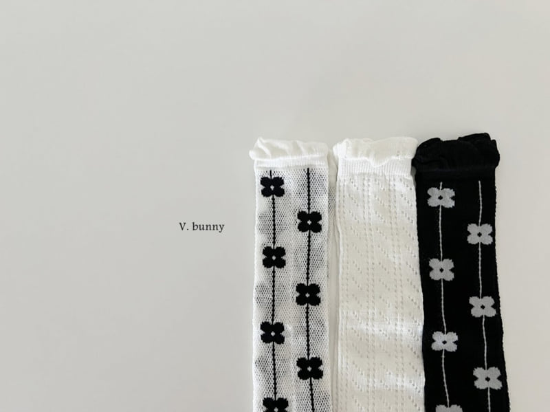 V Bunny - Korean Children Fashion - #Kfashion4kids - Flower Line Socks Set - 5
