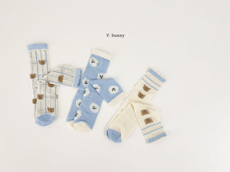 V Bunny - Korean Children Fashion - #childrensboutique - Cloud Bear Socks Set - 9