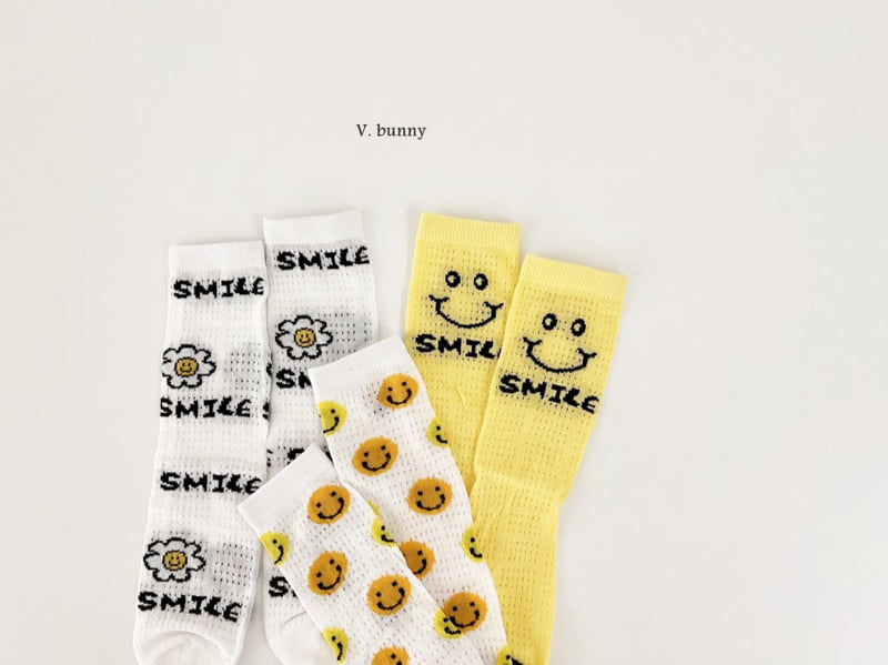 V Bunny - Korean Children Fashion - #childrensboutique - Smile Socks Set - 3
