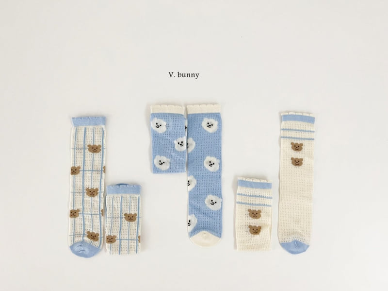 V Bunny - Korean Children Fashion - #designkidswear - Cloud Bear Socks Set - 10