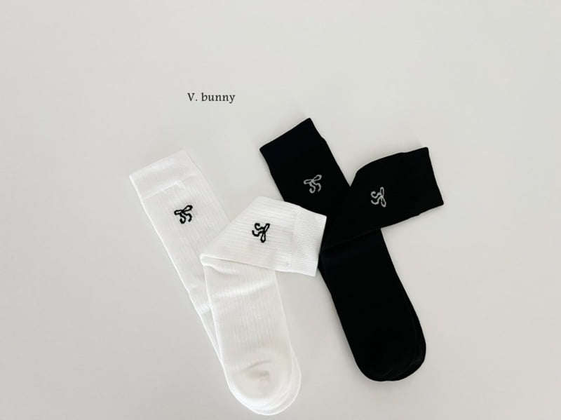 V Bunny - Korean Children Fashion - #fashionkids - Double Ribbon Socks Set - 2