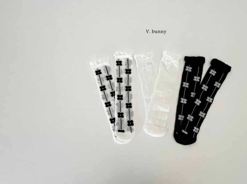 V Bunny - Korean Children Fashion - #kidsshorts - Flower Line Socks Set - 2