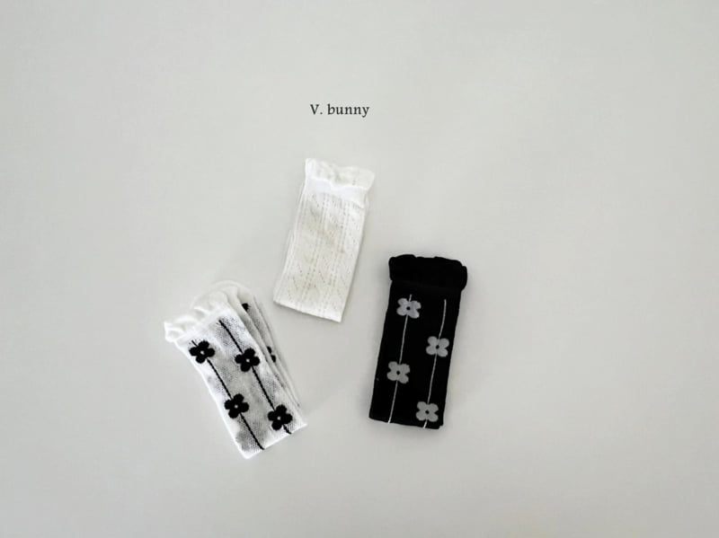 V Bunny - Korean Children Fashion - #kidsstore - Flower Line Socks Set - 3