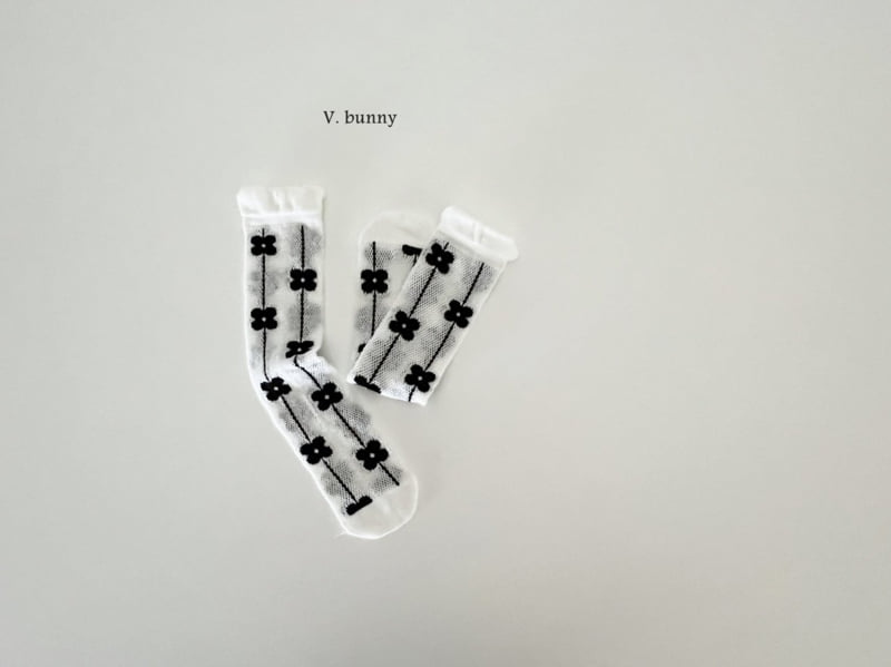 V Bunny - Korean Children Fashion - #littlefashionista - Flower Line Socks Set - 6