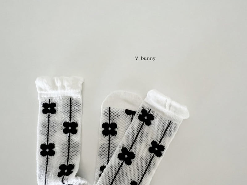 V Bunny - Korean Children Fashion - #magicofchildhood - Flower Line Socks Set - 7