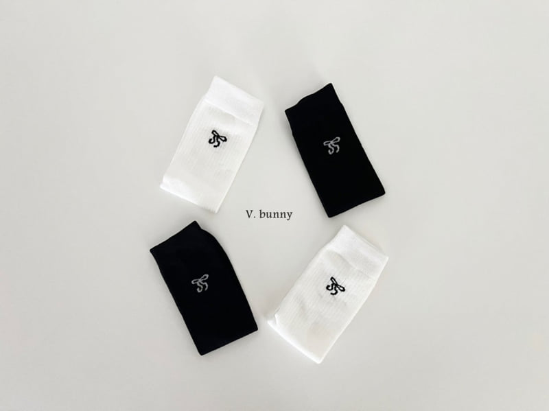 V Bunny - Korean Children Fashion - #prettylittlegirls - Double Ribbon Socks Set - 10