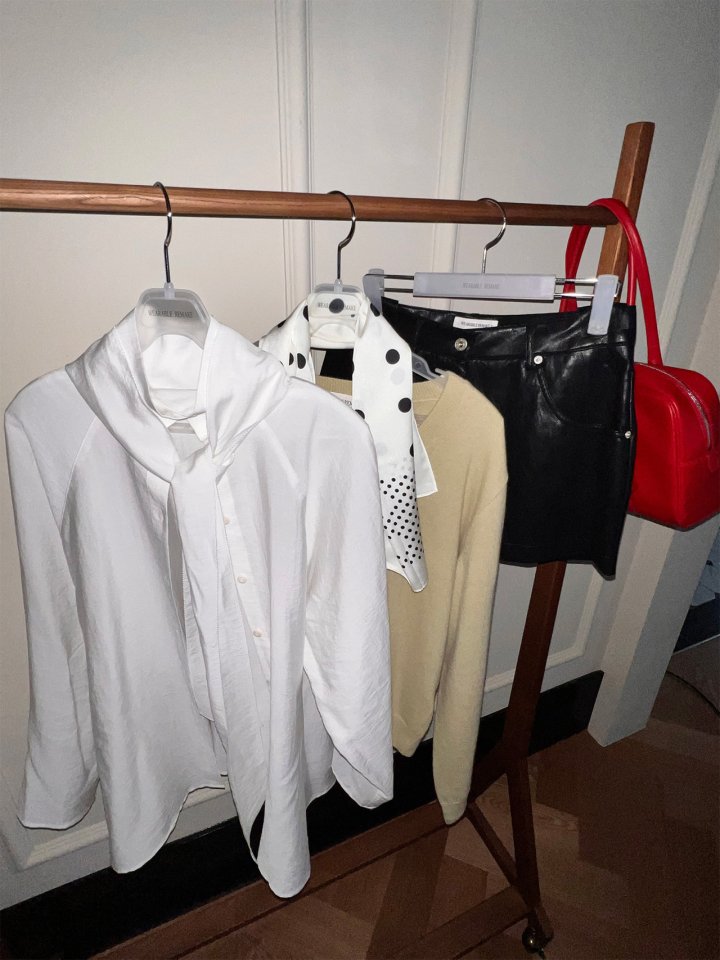 Wearableremake - Korean Women Fashion - #momslook - High-Neck Tie Shirt