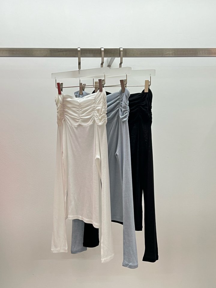 Wearableremake - Korean Women Fashion - #momslook - Lowell Off-Shoulder Tee