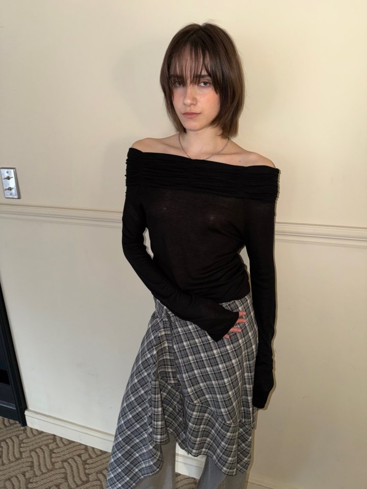Wearableremake - Korean Women Fashion - #momslook - Lowell Off-Shoulder Tee - 11