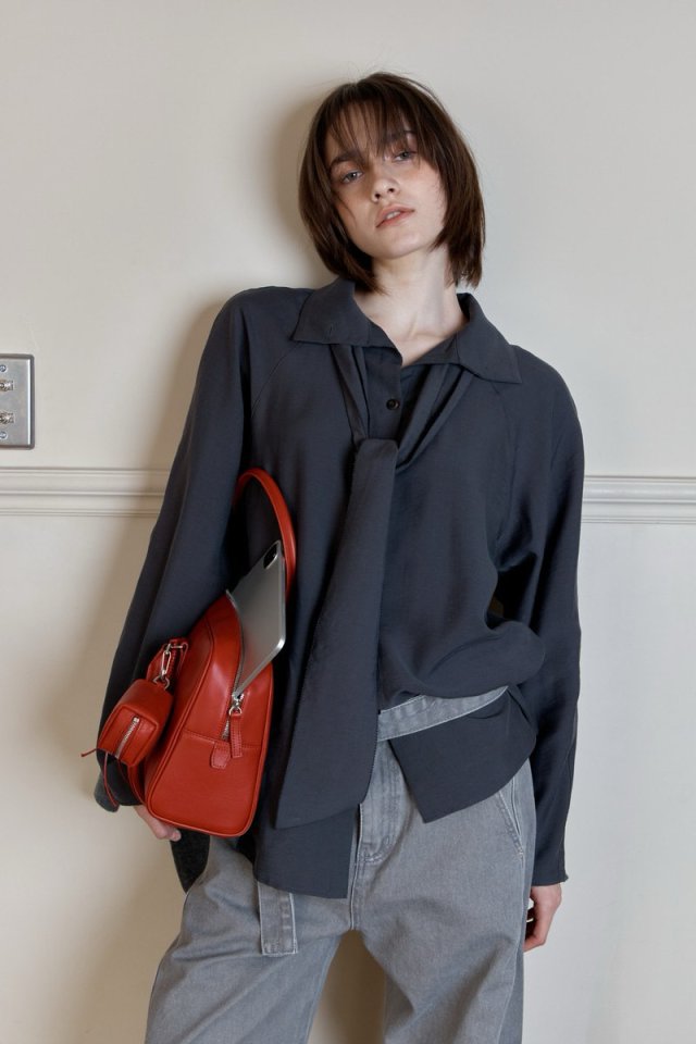 Wearableremake - Korean Women Fashion - #womensfashion - High-Neck Tie Shirt - 10